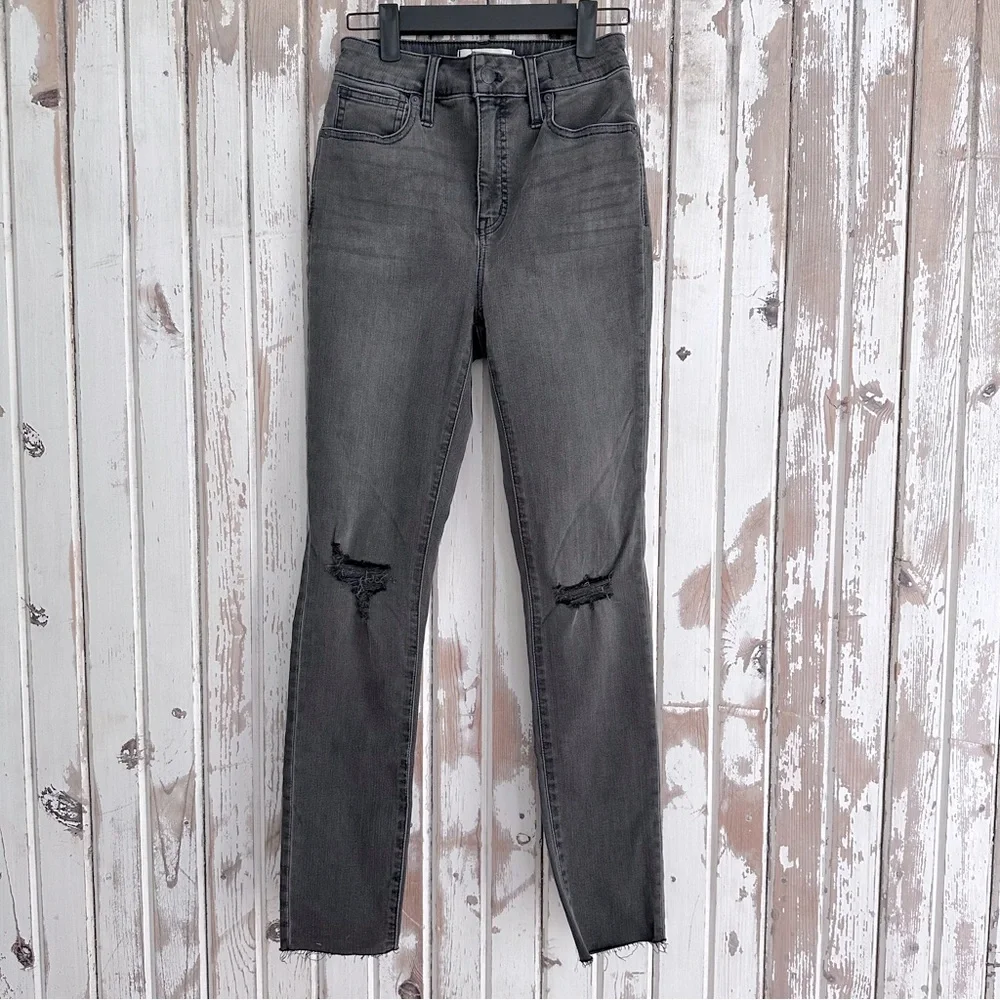 Madewell Curvy High-Rise Skinny Jeans | Dark Gray Faded Black | Size 24